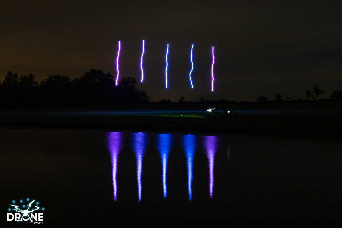 Drone Swarm Show - LED light painting