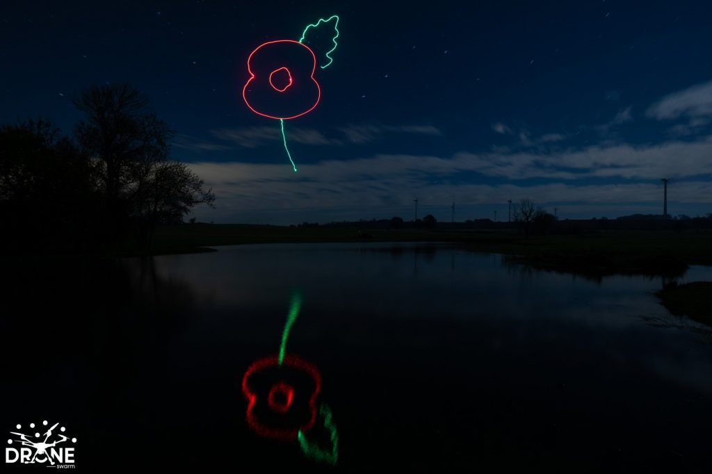 Remembrance Day Drone Light Show Poppy