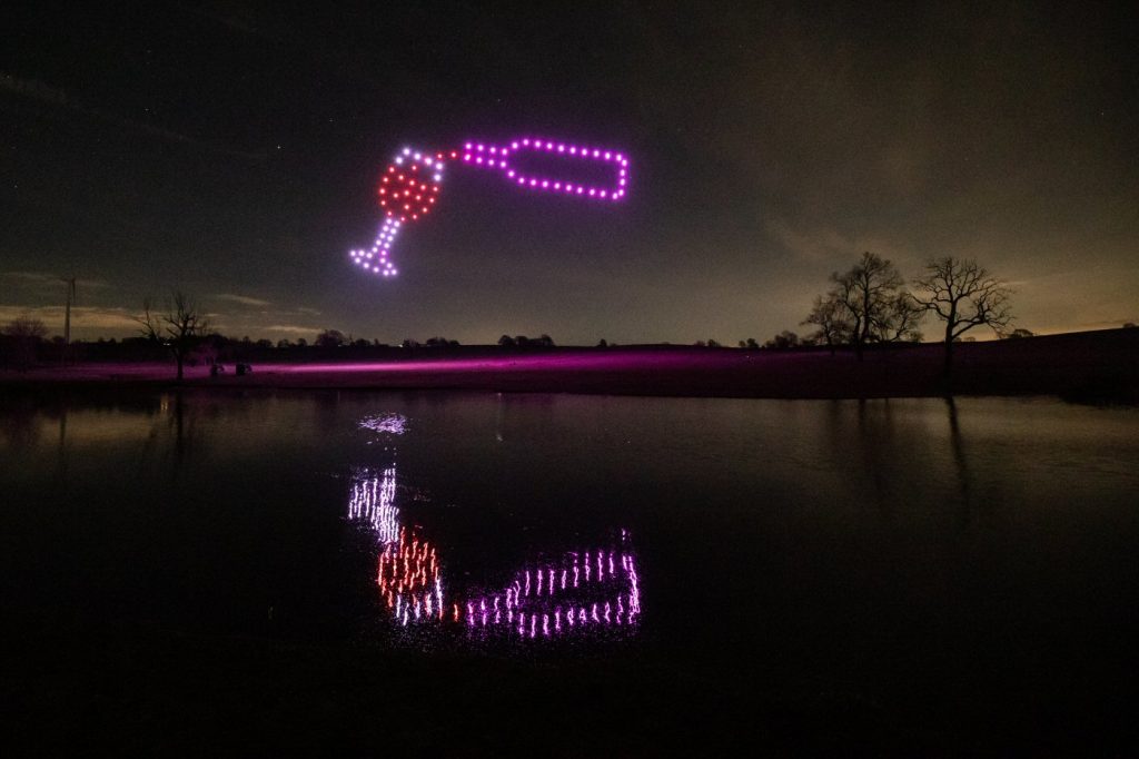 Drone Show Wine Bottle