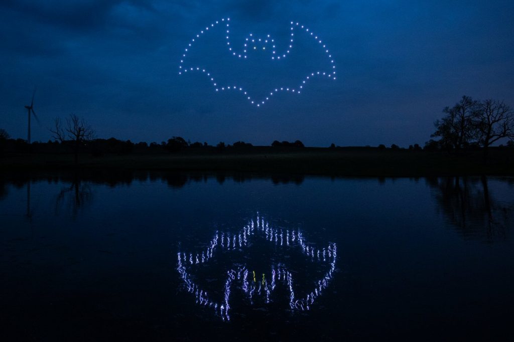 Drone Light Show - Halloween Bat