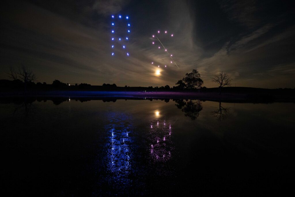 Drone Light Show - Initials in the sky