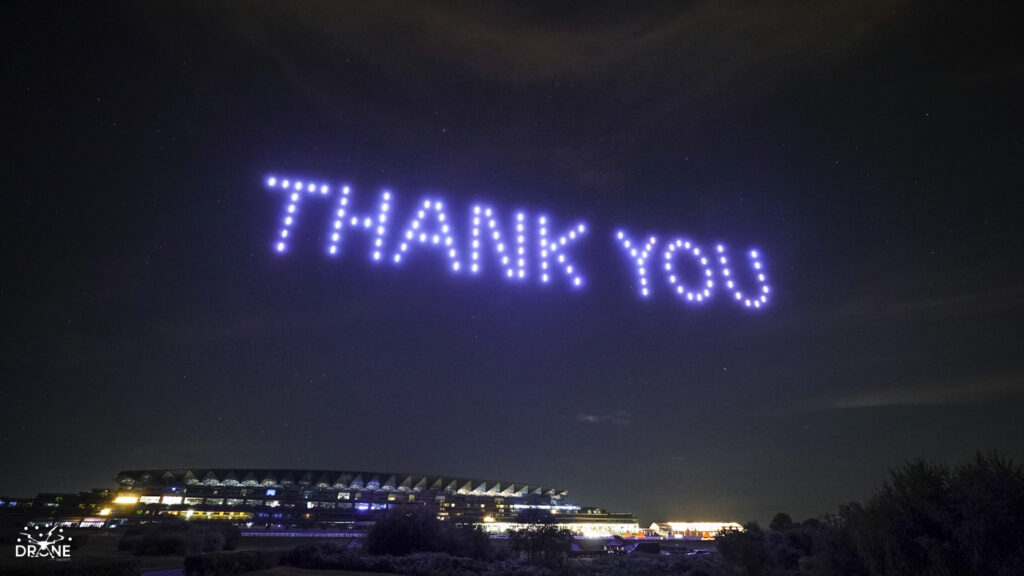 Drone light show at Ascot Racecourse