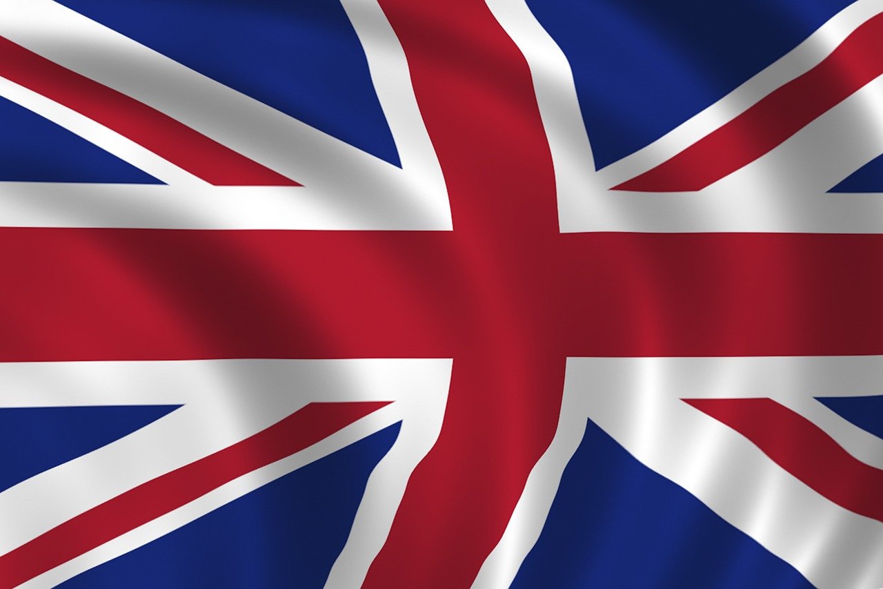The Union Jack flag of the United Kingdom, featuring red, white, and blue cross patterns, makes a striking centerpiece at Irish Drone Shows.